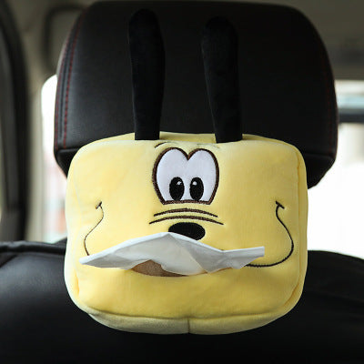 Niedliche Cartoon-Auto-Taschentuch-Box Kreative kurze Plüsch-Taschentuch-Box  für Auto-Armlehnen-Box Autositz-Taschentuch-Box Autodekorationen Zubehör